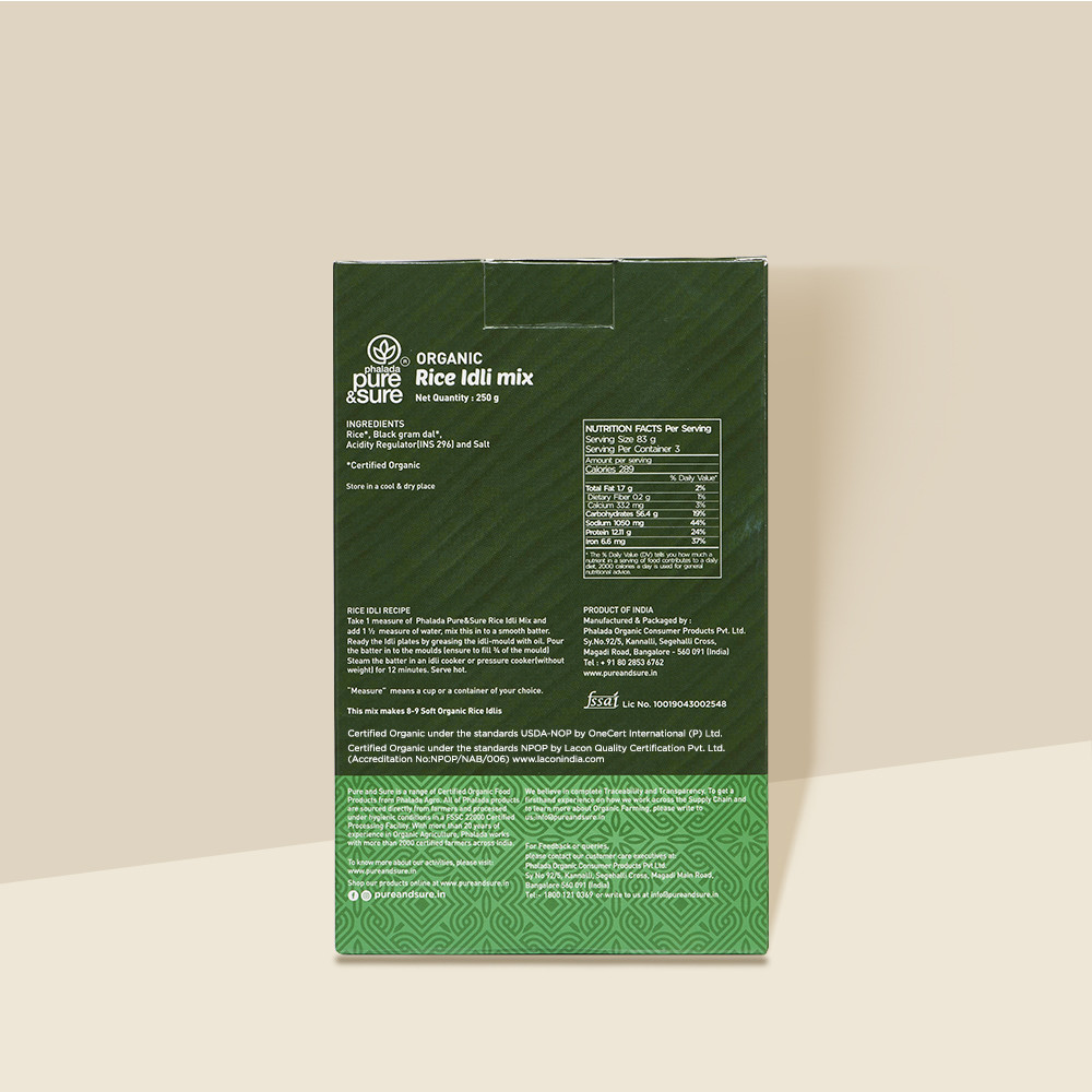 Pure Sure Organic Rice Idly Mix - 250 Gm