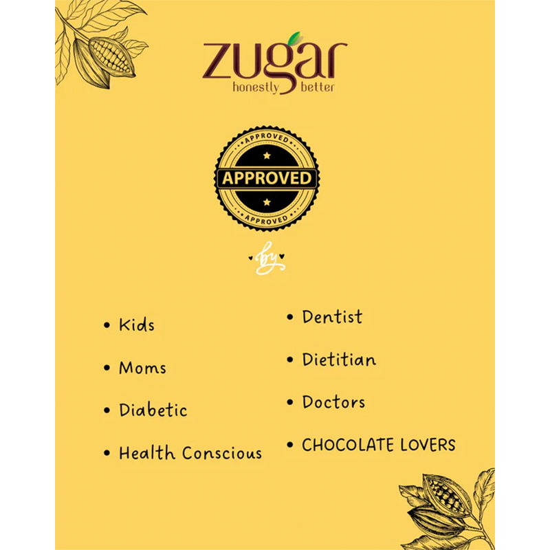 Zugar Roasted Almond Milk Chocolate 20g Zero Refined Sugar