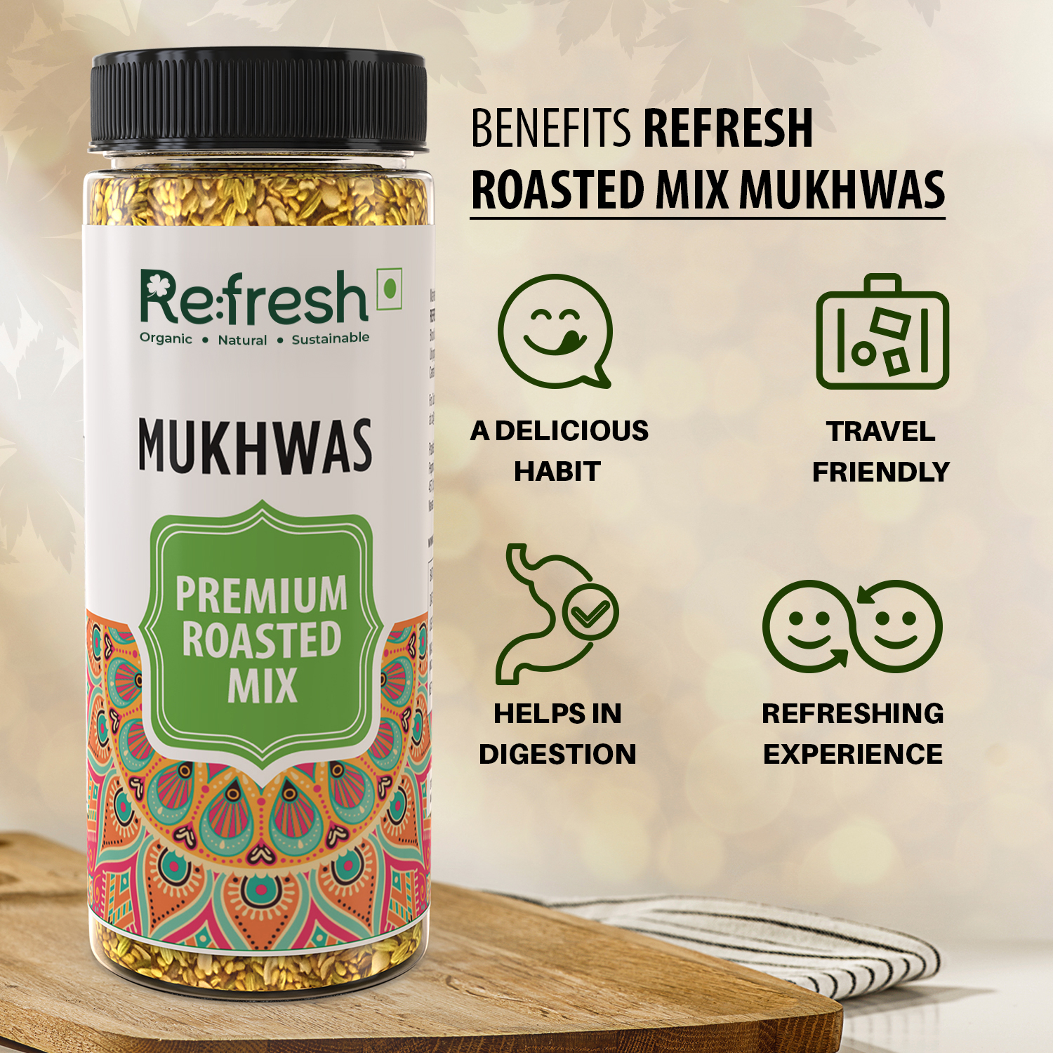 REFRESH PREMIUM ROASTED MIX MUKHWAS - 90 GM