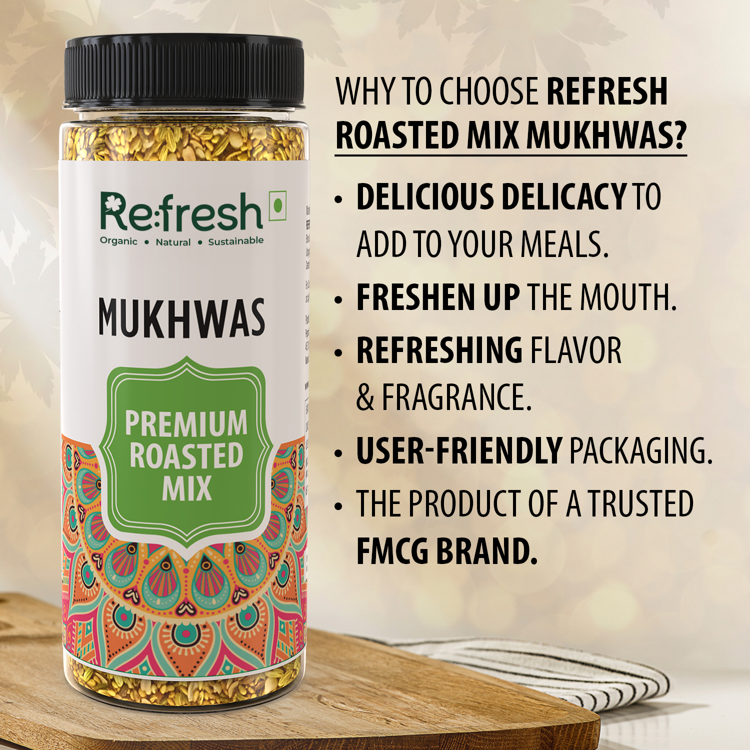 REFRESH PREMIUM ROASTED MIX MUKHWAS - 90 GM