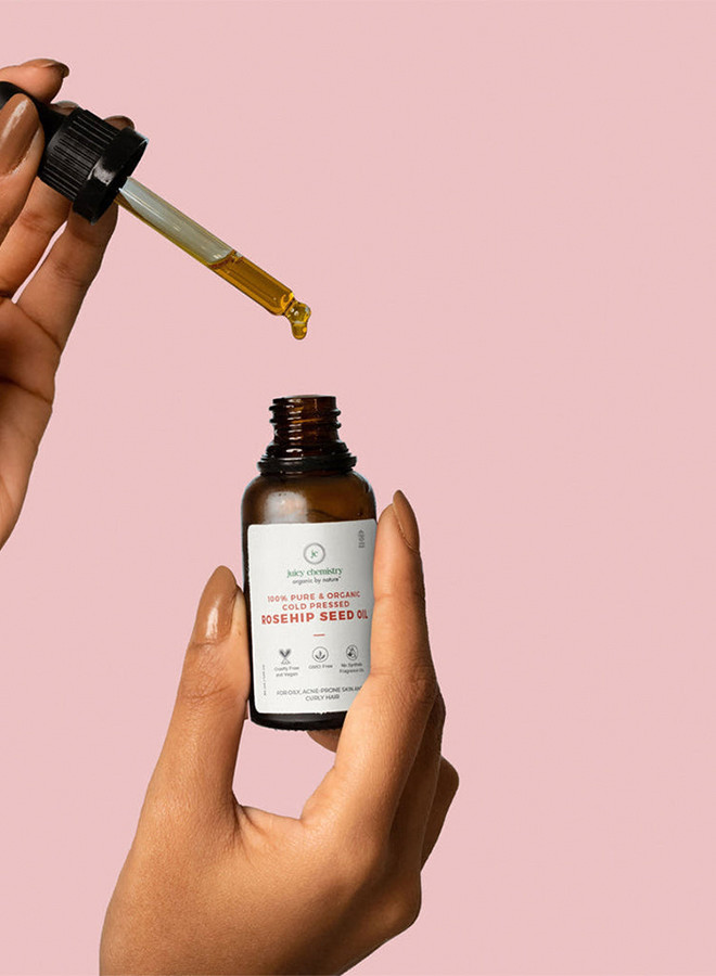 Juicy Chemistry Rosehip Seed Oil 30ml Organic Cold-Pressed Anti-Aging Even Skin