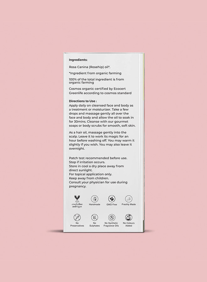 Juicy Chemistry Rosehip Seed Oil 30ml Organic Cold-Pressed Anti-Aging Even Skin