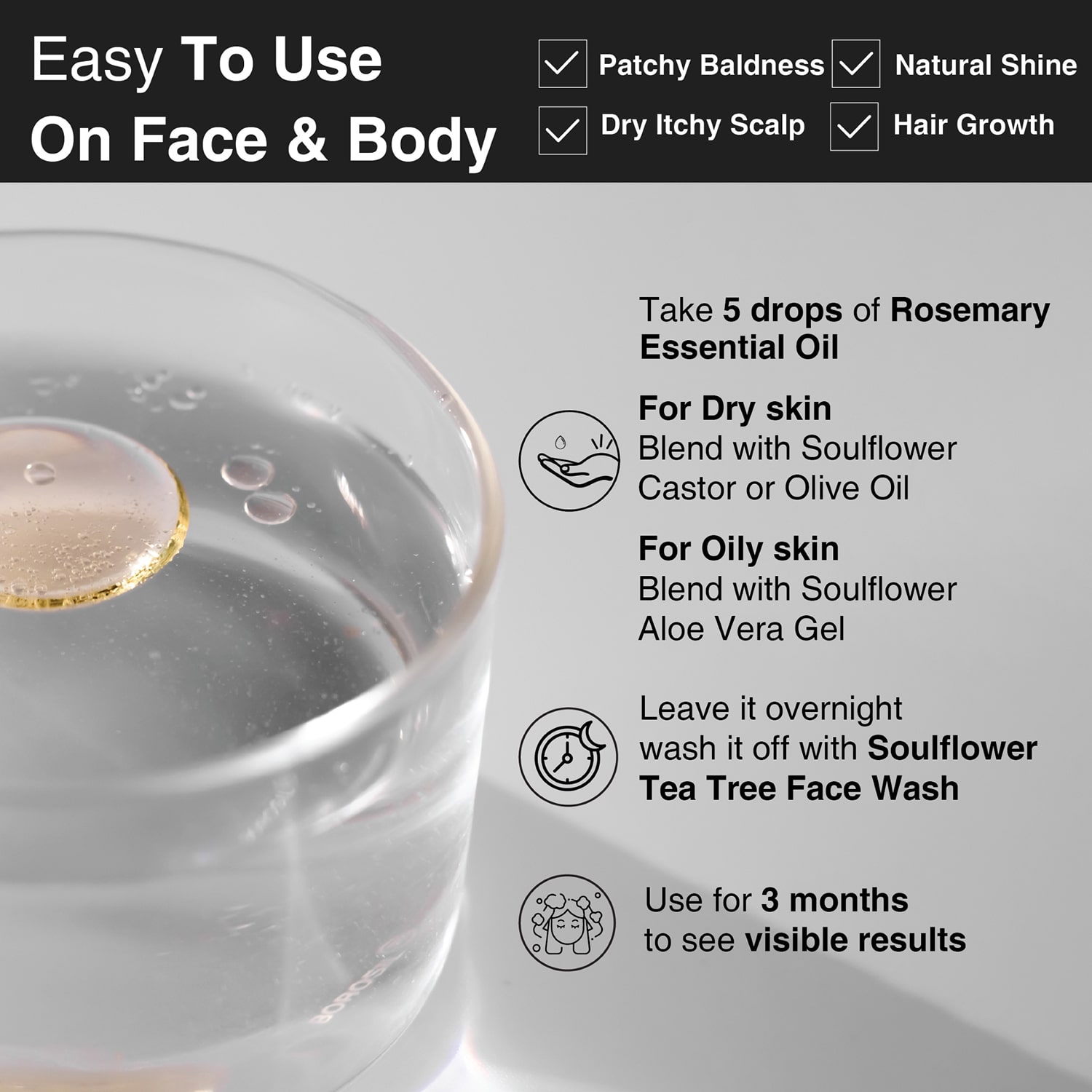 Soulflower Rosemary Essential Oil 15ml  for Hair Growth Hair Fall Control  Hair Nourishment Undiluted