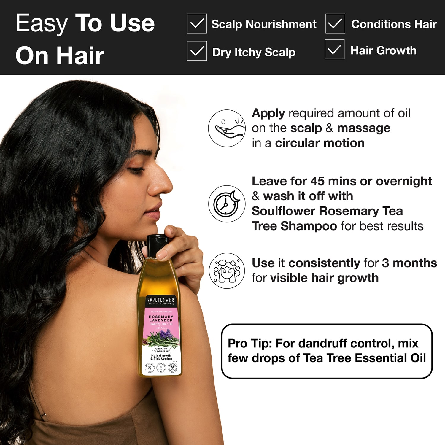 Soulflower Rosemary Lavender Healthy Hair Oil 225ml