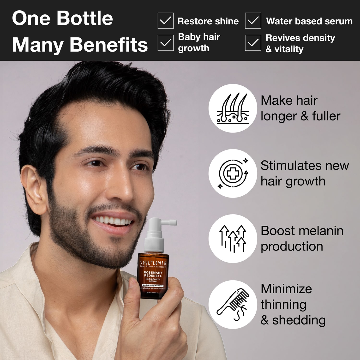 Rosemary Redensyl Hair Growth Serum | Stronger, Thicker Hair | Buy On