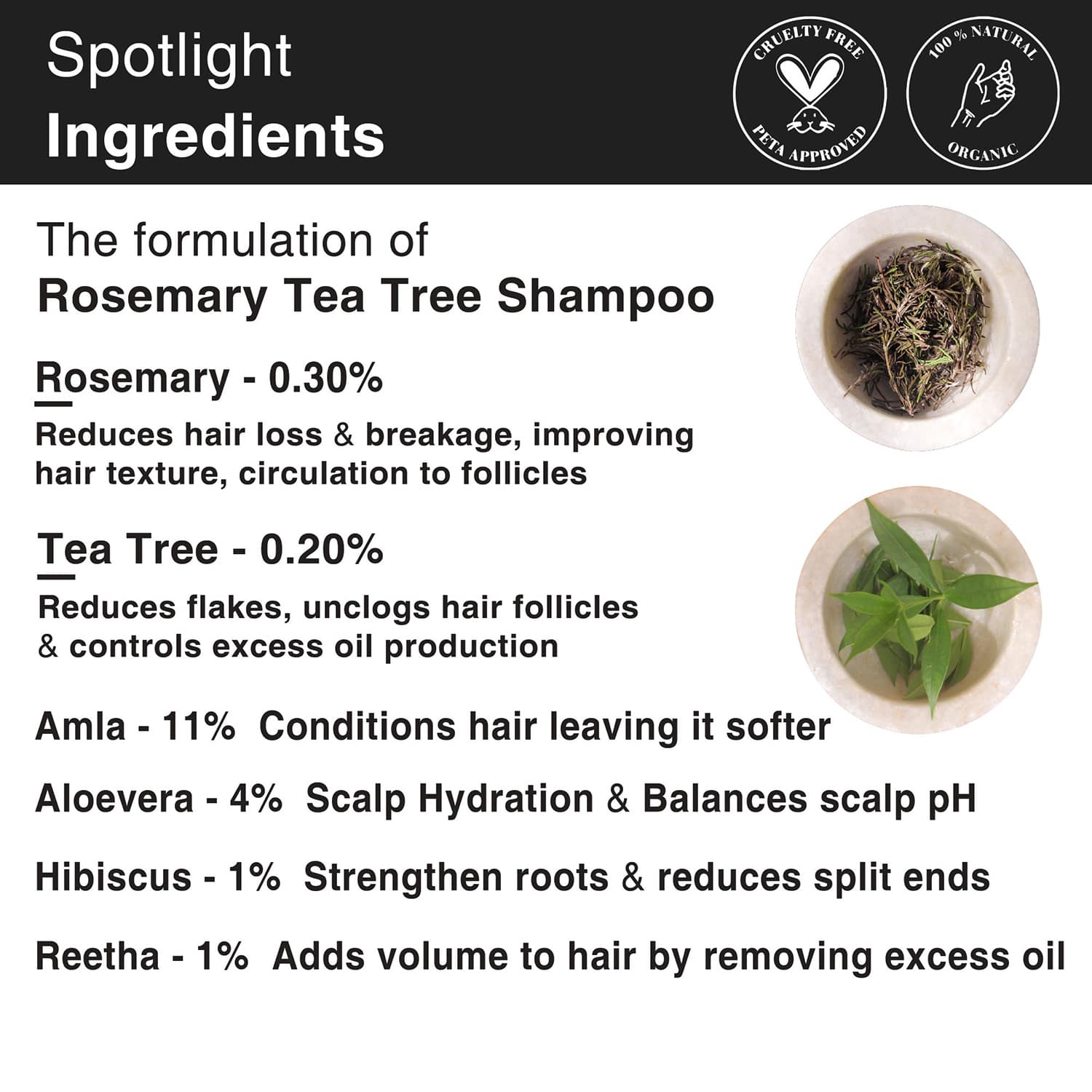Soulflower Pro Vitamin B5 Rosemary Tea Tree Shampoo 200ml Controls Hair Thinning  Shedding