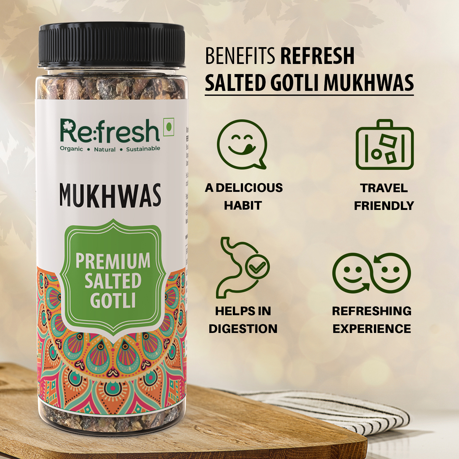 REFRESH PREMIUM SALTED GOTLI - 85 GM