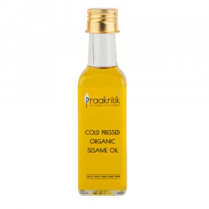 Image of Praakritik Organic Pressed Sesame Oil, Gingelly, Til Tel | 100% Natural, Pure & Wood Pressed for Cooking 100ml
