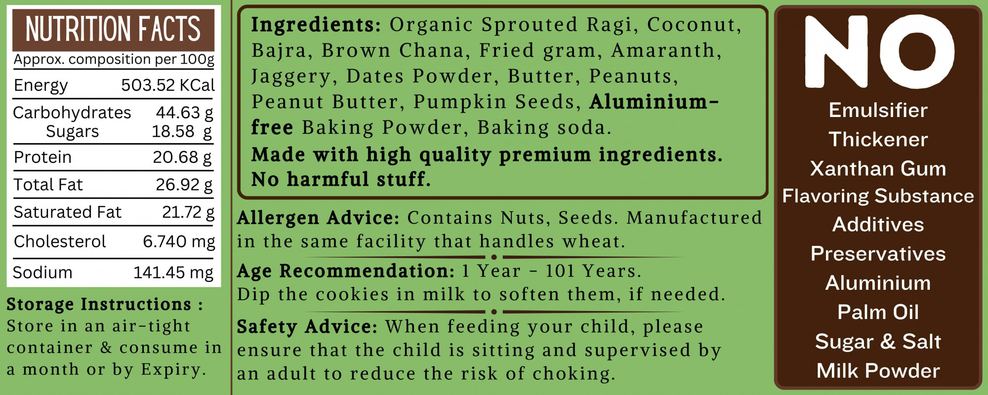 TummyFriendly Foods Millet Cookies Coconut - 75 Gm