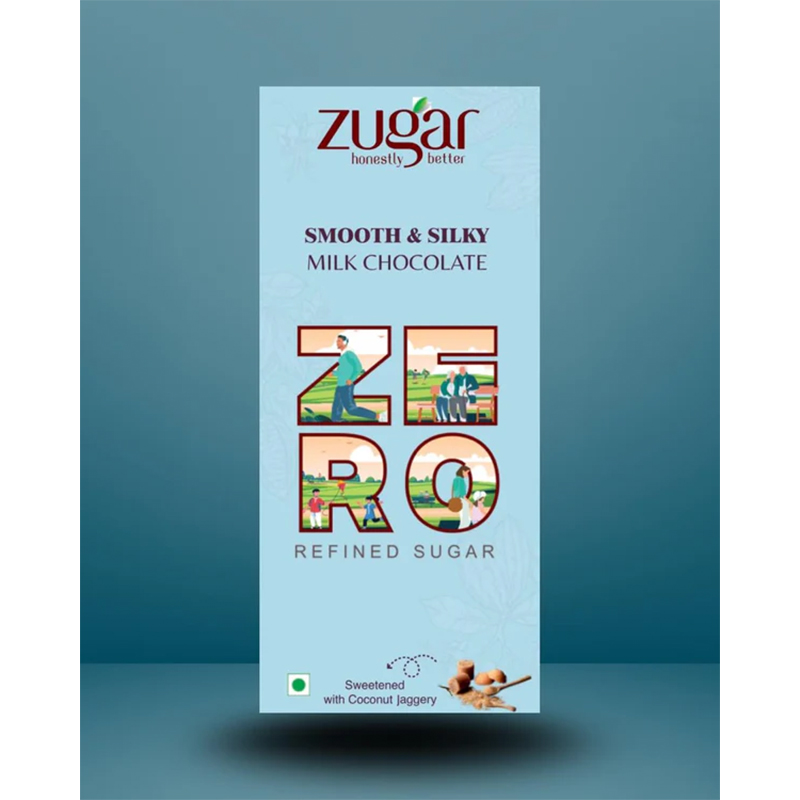 Zugar Smooth Silky Milk Chocolate 45g Zero Refined Sugar