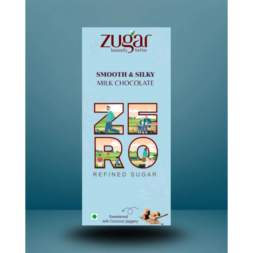 Image of Zugar Smooth & Silky Milk Chocolate 45g – Zero Refined Sugar