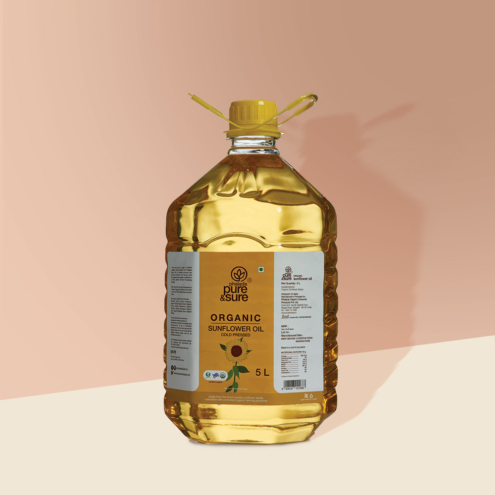 Pure Sure Organic Sunflower Oil - 5 Ltr