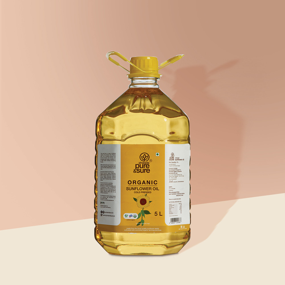 Pure Sure Organic Sunflower Oil - 5 Ltr