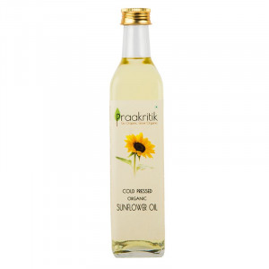 Image of Praakritik Organic Cold Pressed Sunflower Oil | Pure & Natural Enriching & Nourishing Oil Bottle | No Added Preservatives and Colors, 500ml