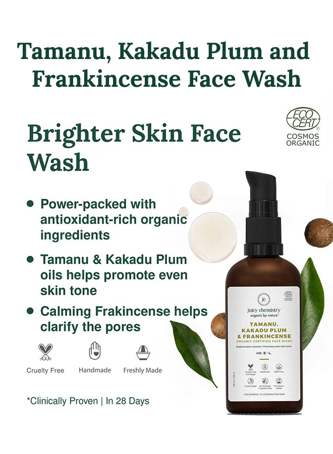 Juicy Chemistry Tamanu Kakadu Plum  Frankincense Organic Face Wash - For Damaged  Pigmented Skin