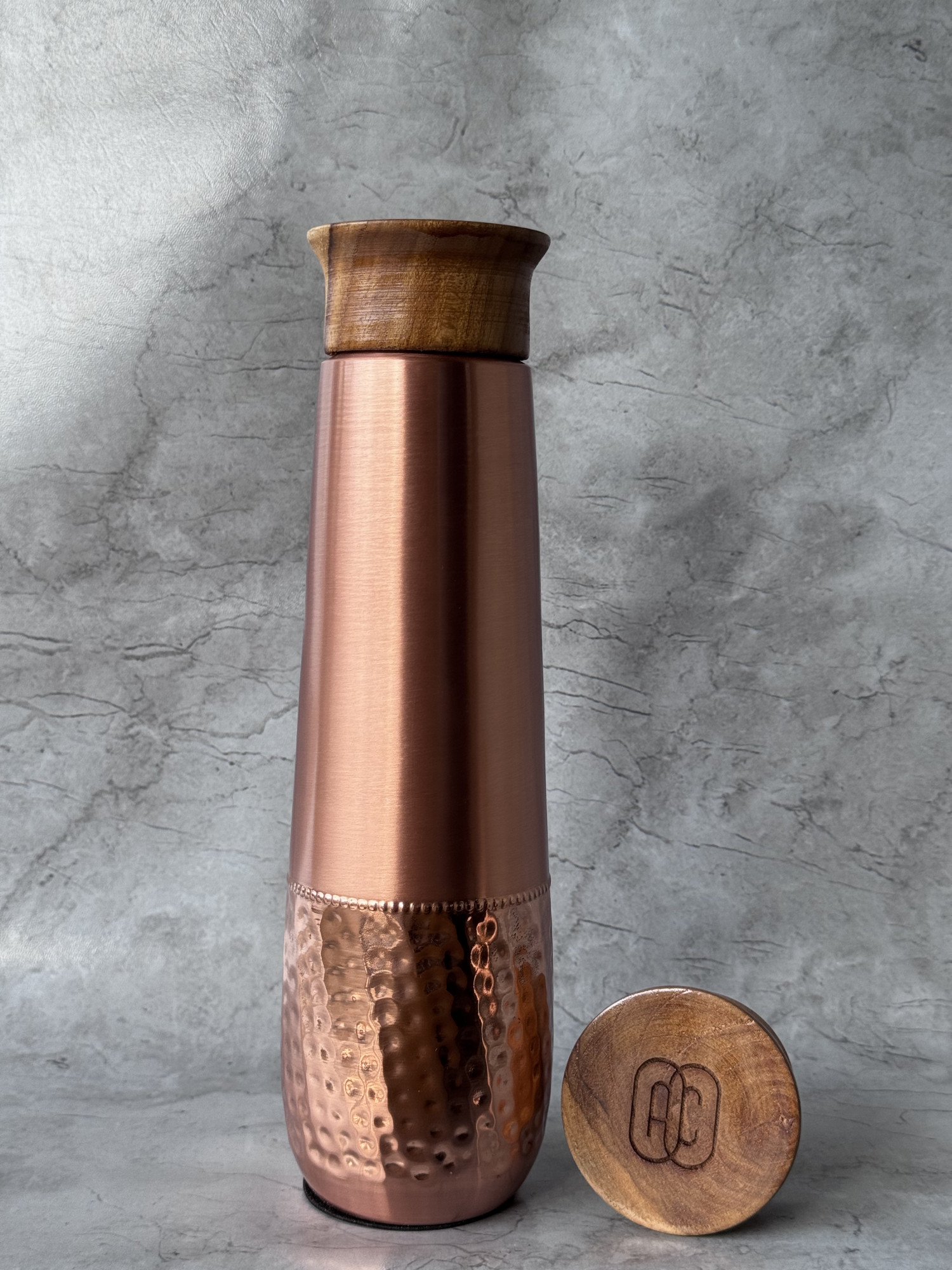 Tamra Jal Half Spotted Copper Bottle 1000 Ml - 1 U