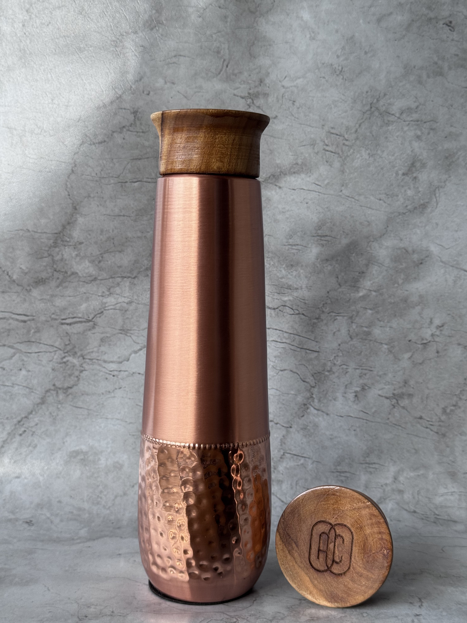 Tamra Jal Half Spotted Copper Bottle 1000 Ml - 1 U