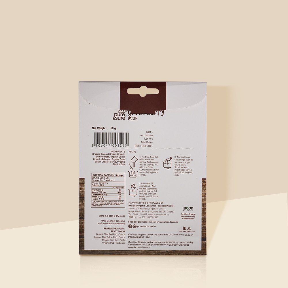 Pure Sure Organic Green Curry Paste - 50 Gm