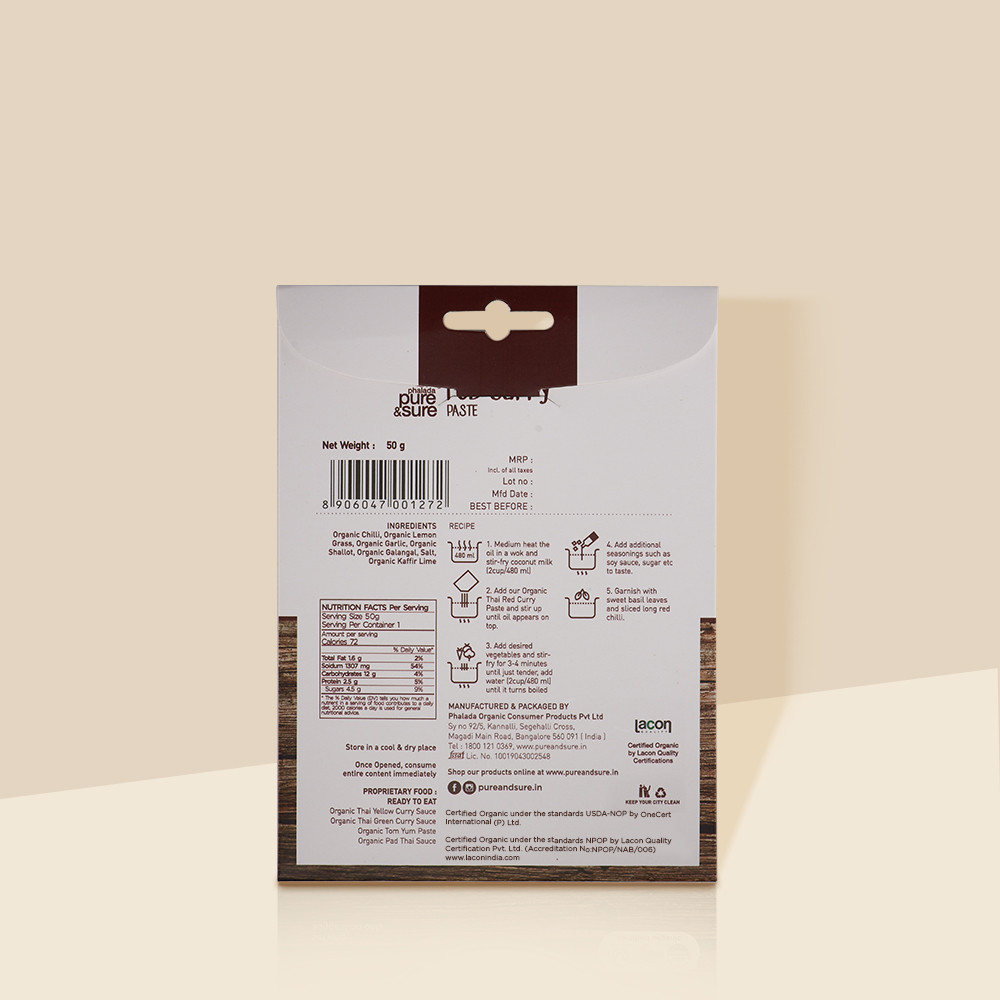 Pure Sure Organic Red Curry Paste - 50 Gm