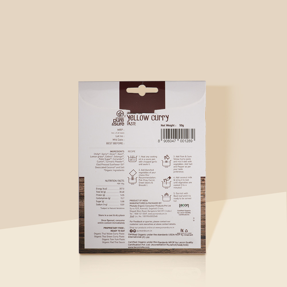Pure Sure Organic Yellow Curry Paste - 50 Gm