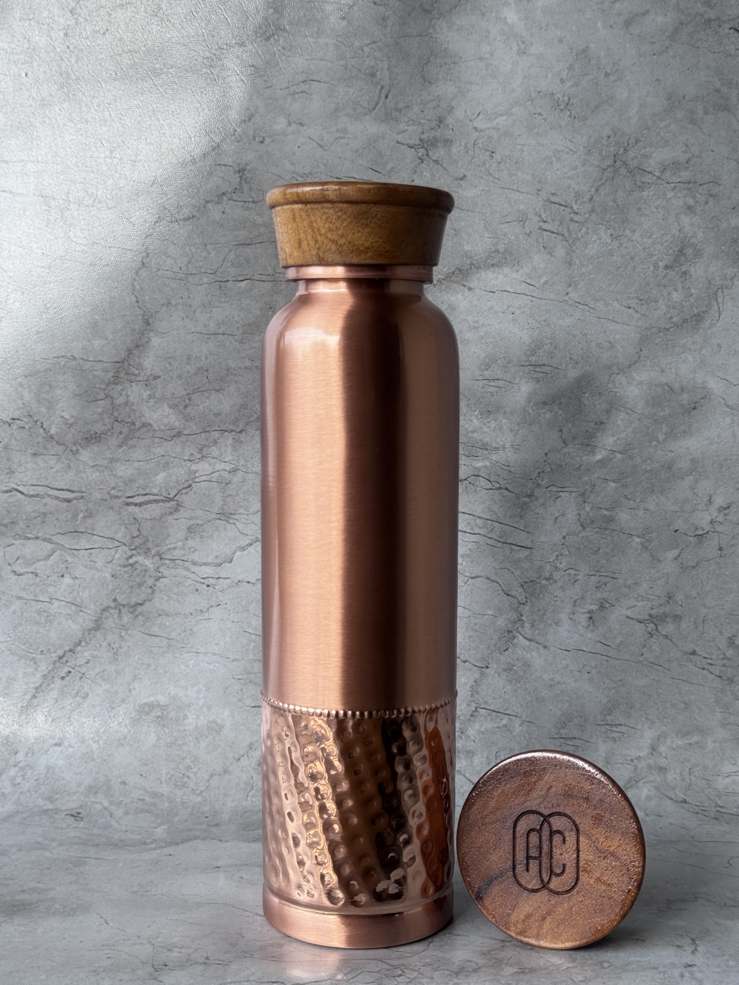 Ac Tulsi Half Spotted Copper Bottle 1000 Ml - 1 U