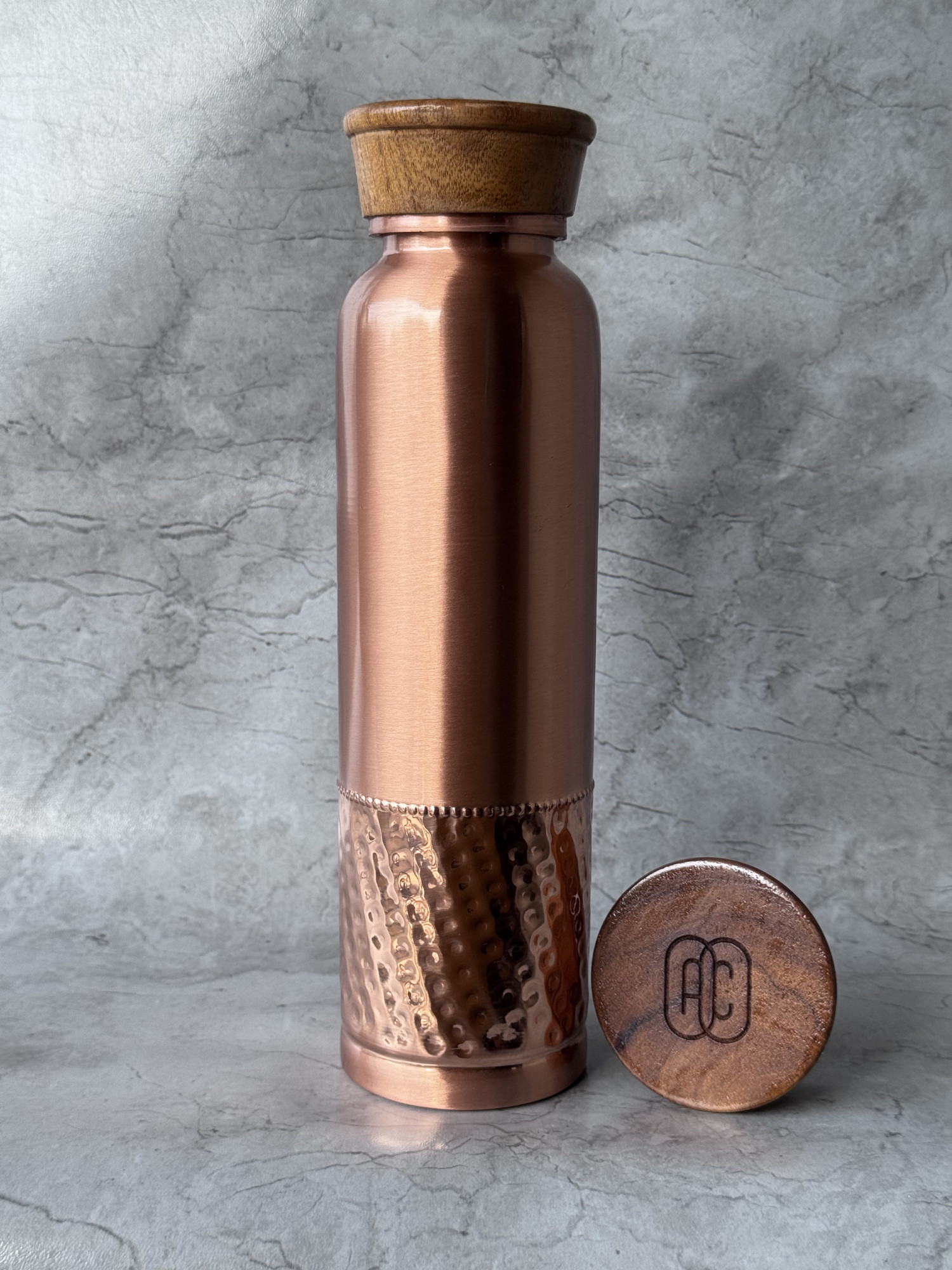 Ac Tulsi Half Spotted Copper Bottle 1000 Ml - 1 U