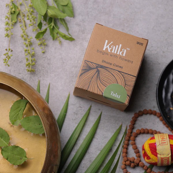 Image of Kalla Tulsi Dhoop Cones, 40 Units, 100g