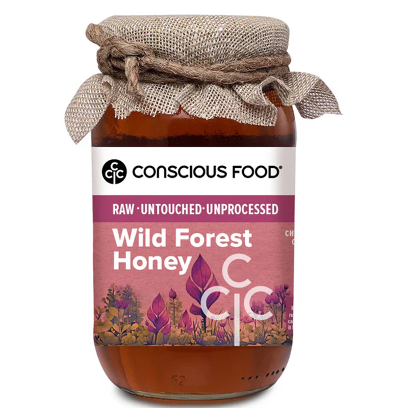Conscious Food Wild Forest Honey 500g - Raw Unprocessed