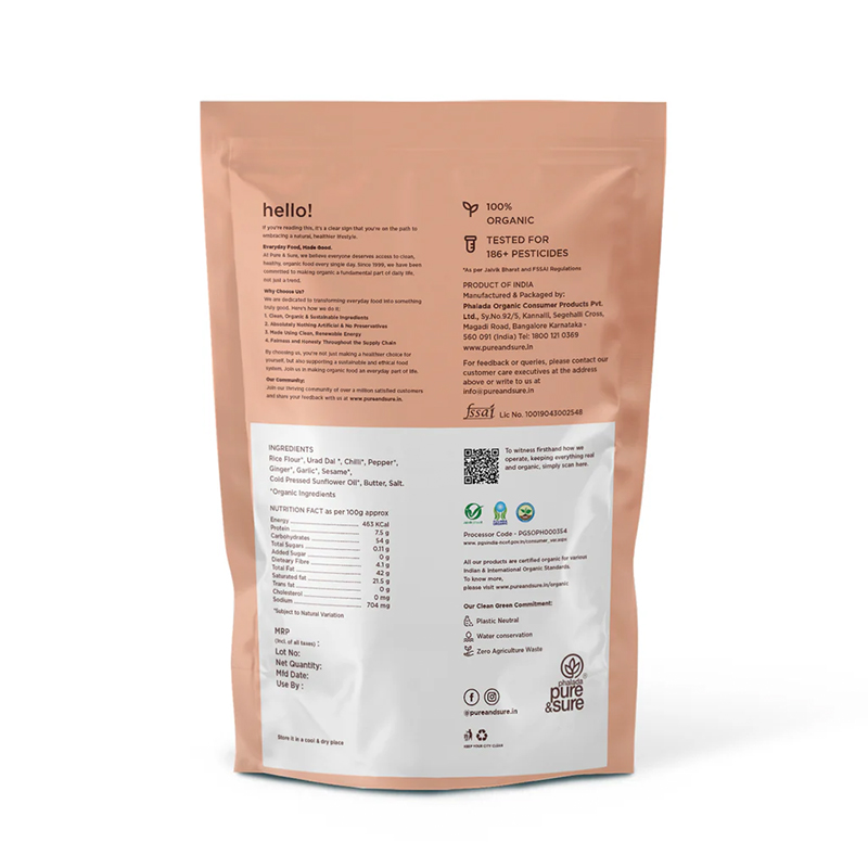 Pure Sure Organic Peri Peri Chakli - 150 Gm