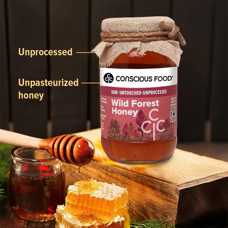 Conscious Food Wild Forest Honey 500g - Raw  Unprocessed