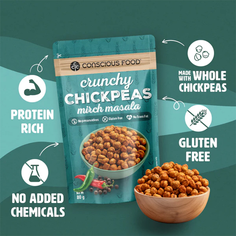 Conscious Food Crunchy Chickpeas 50g - High Protein Snack