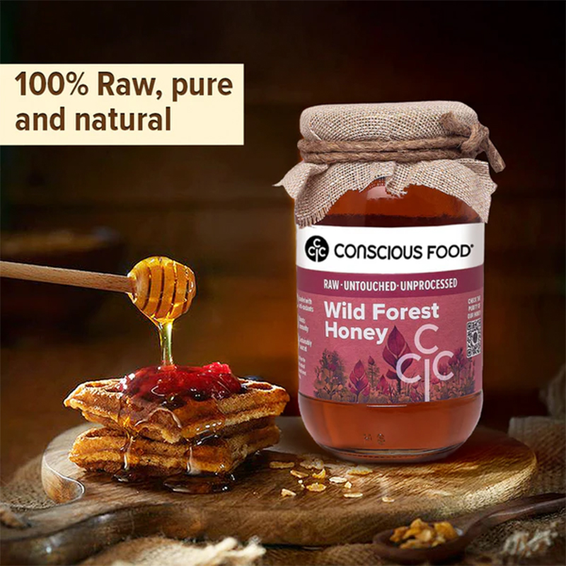 Conscious Food Wild Forest Honey 500g - Raw  Unprocessed