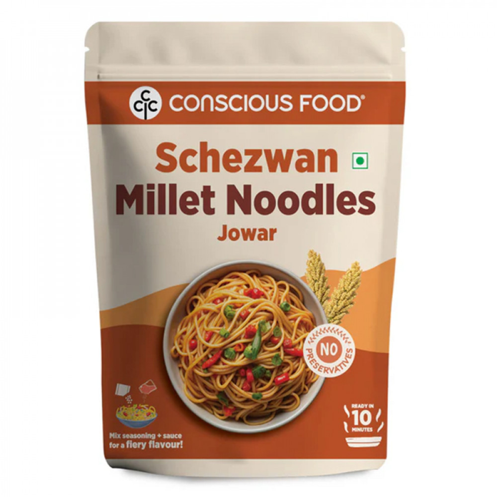 Image of Conscious Food Schezwan Jowar Millet Noodles 207g | Spicy Healthy