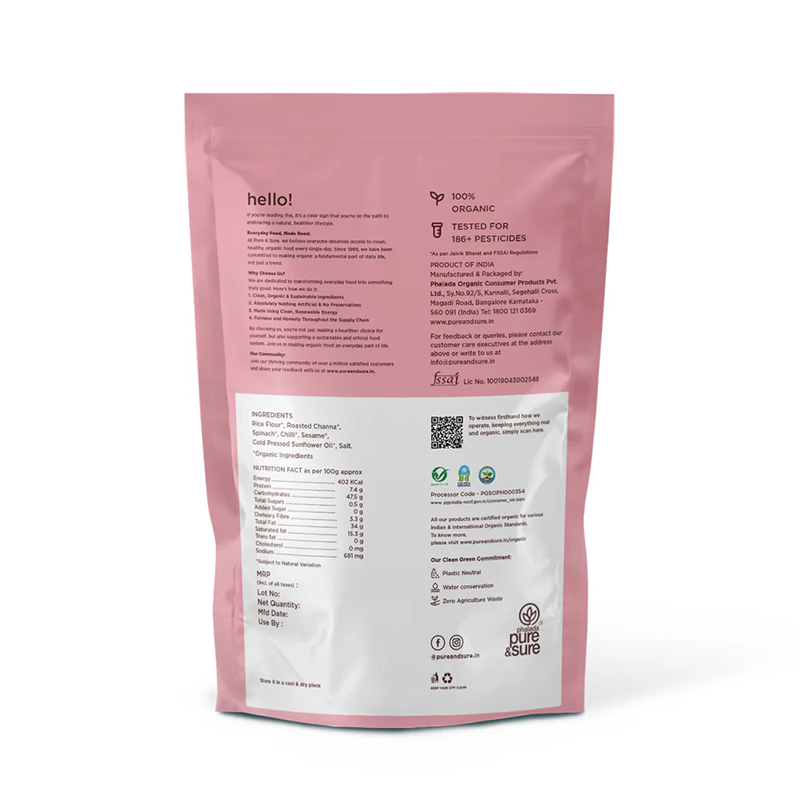 Pure Sure Organic Palak Chakli - 120 Gm