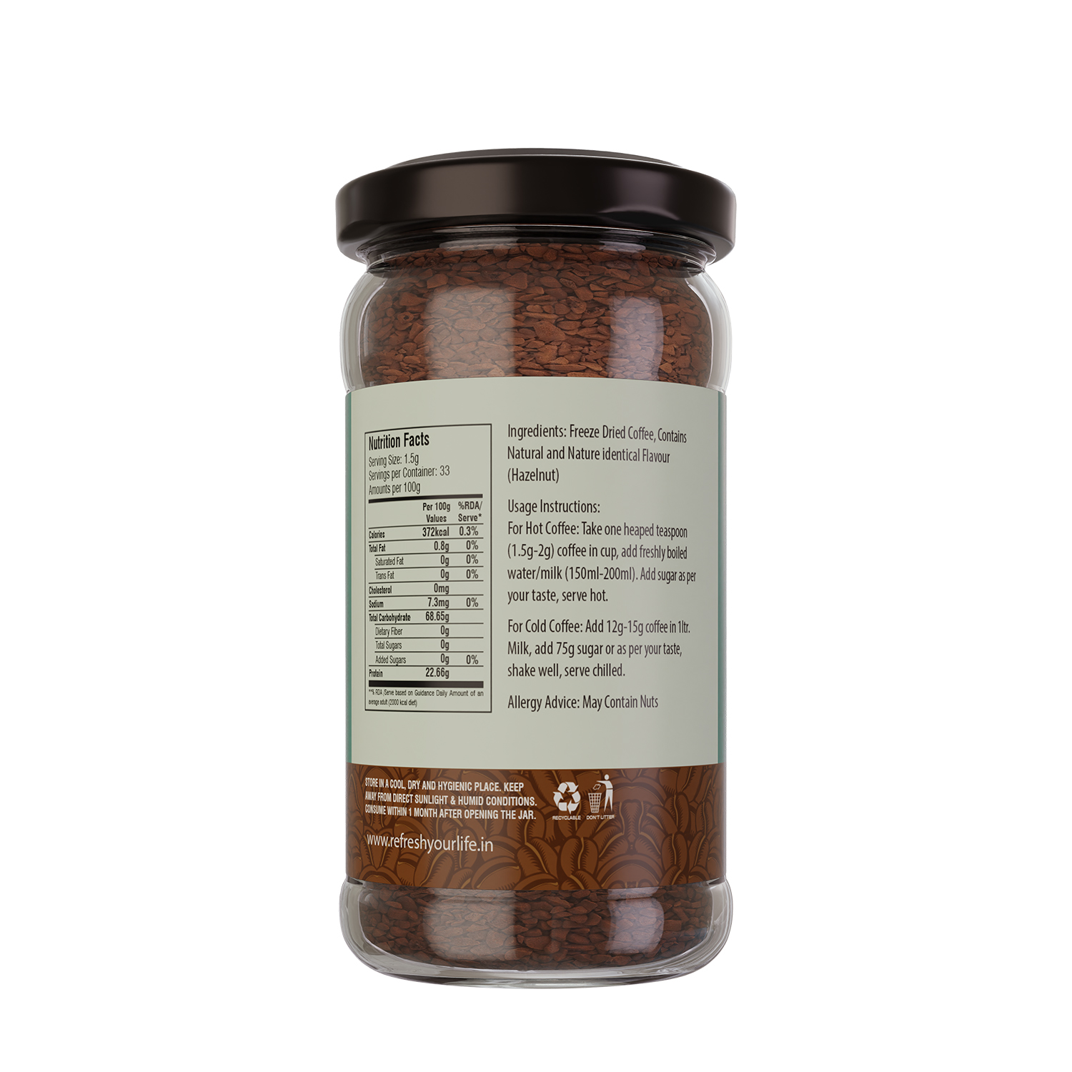 Instant Hazelnut Coffee - 50 gm