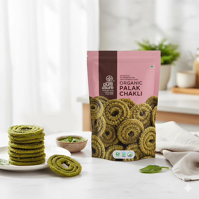 Pure Sure Organic Palak Chakli - 120 Gm