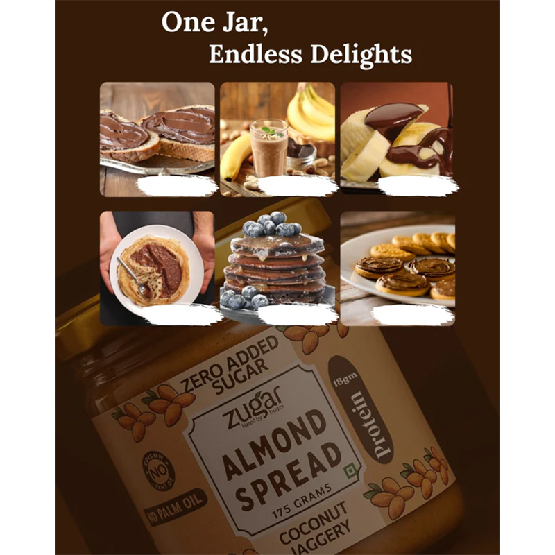 Zugar Pure Almond Spread 80g No Added Sugar Stone-Ground