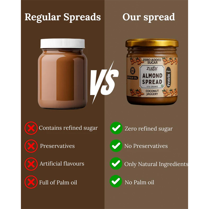 Zugar Pure Almond Spread 80g No Added Sugar Stone-Ground