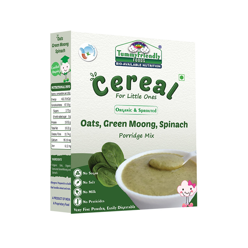 TummyFriendly Foods Oats Green Moong Spinach Porridge Mix Stage-3 - 200 Gm