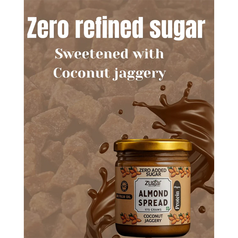 Zugar Pure Almond Spread 80g No Added Sugar Stone-Ground