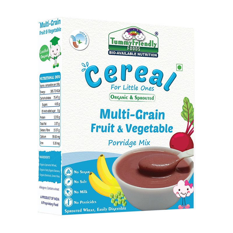 TummyFriendly Foods Sprouted Multigrain Fruit Vegetable Porridge Mix Stage-3 - 200 Gm
