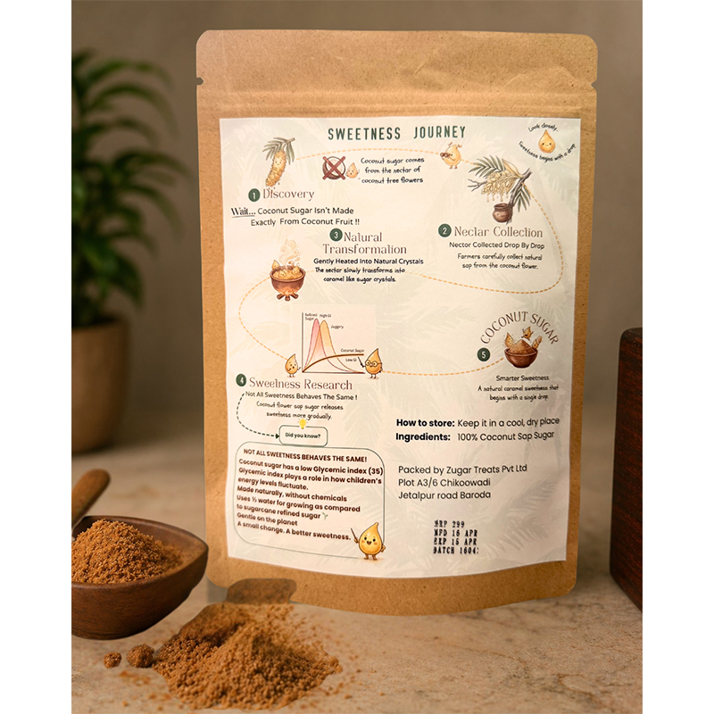 Zugar Organic Coconut Sugar 150g  Low GI Natural Sweetener