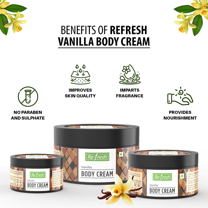 Buy 180 GM Vanilla Body Cream Online Refresh