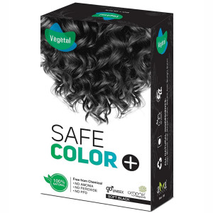 Image of Vegetal Safe Hair Color Soft Black 100g (Unisex) | Natural Hair Color, No Ammonia Formula