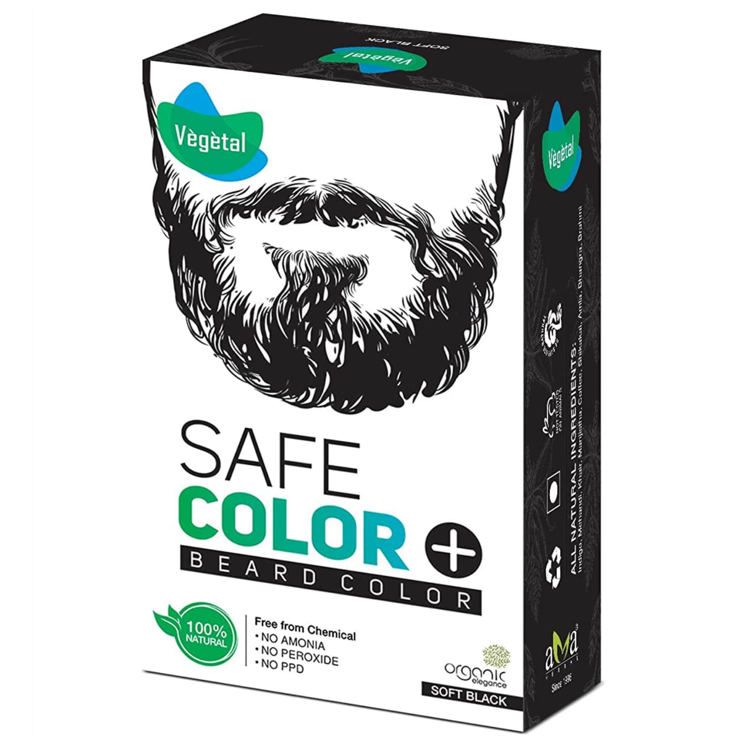 Vegetal Bio Beard Hair Color for Men - Soft Black 25g