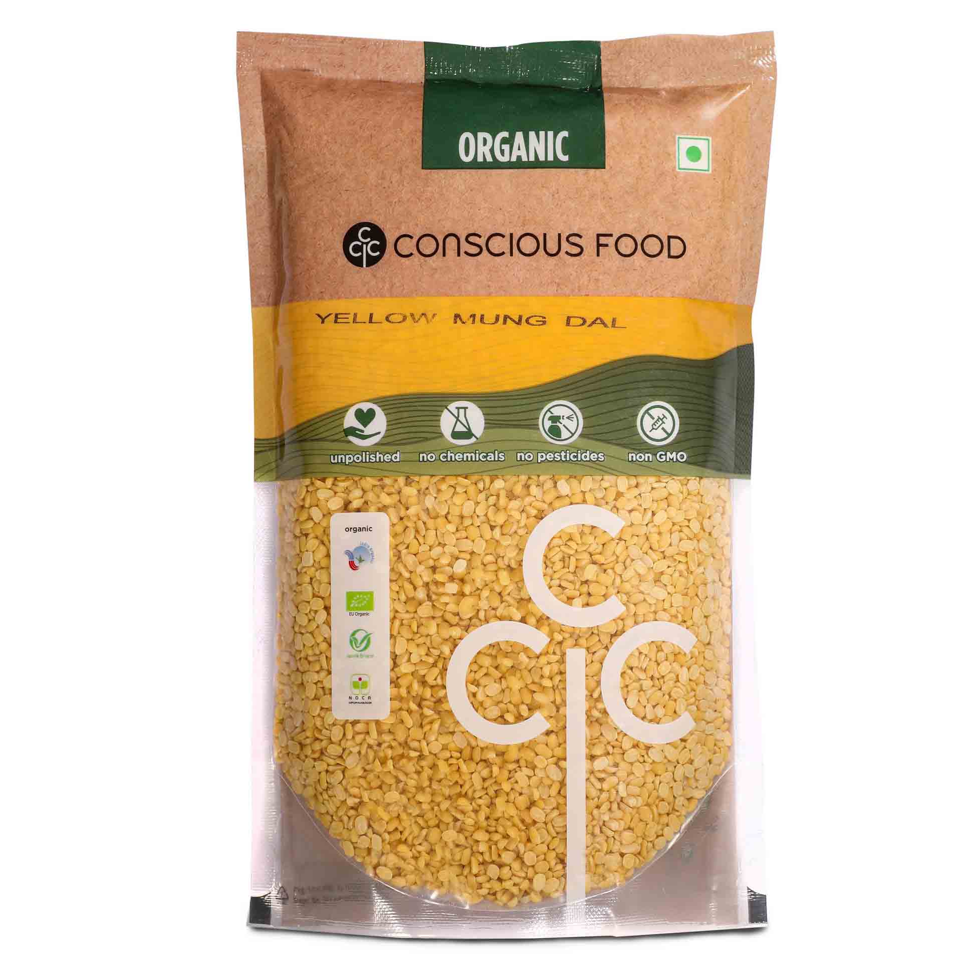 Conscious Food Yellow Mung Dal - 1 Kg