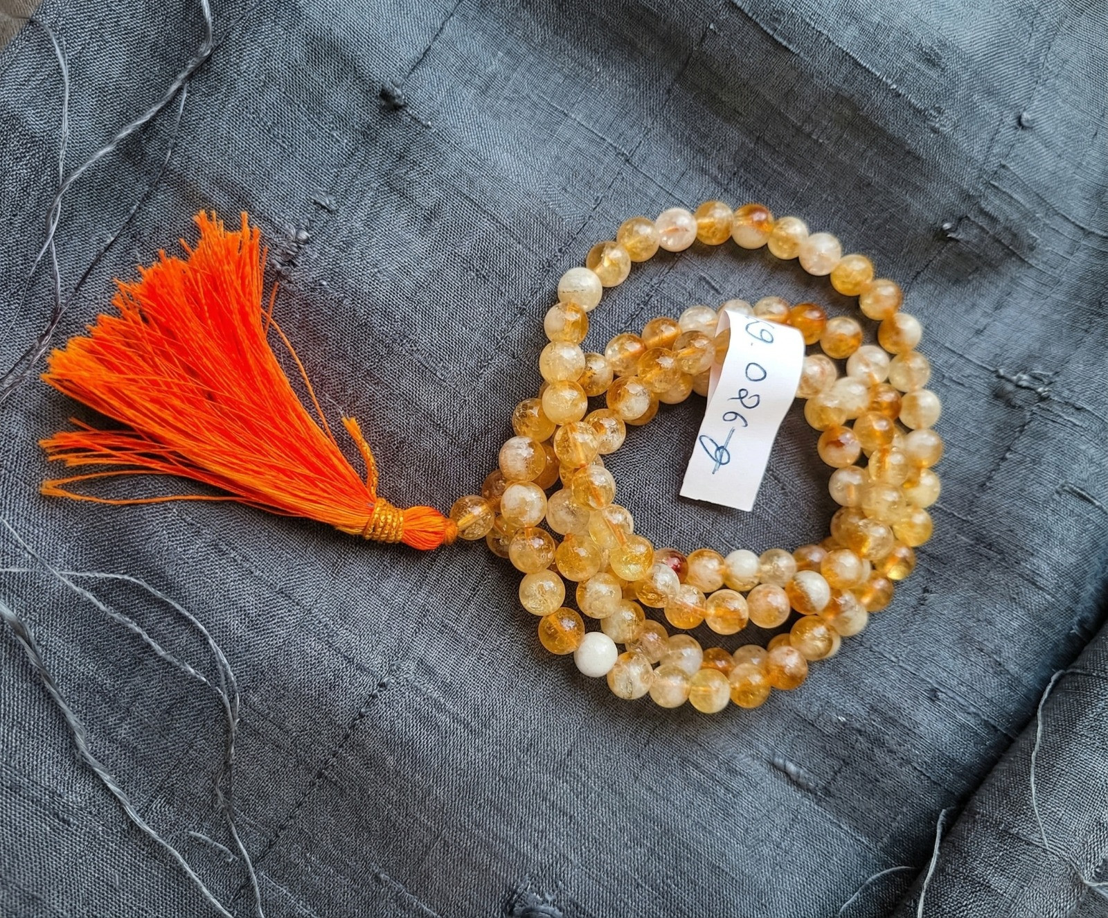 Yellow Citrine Stone Mala