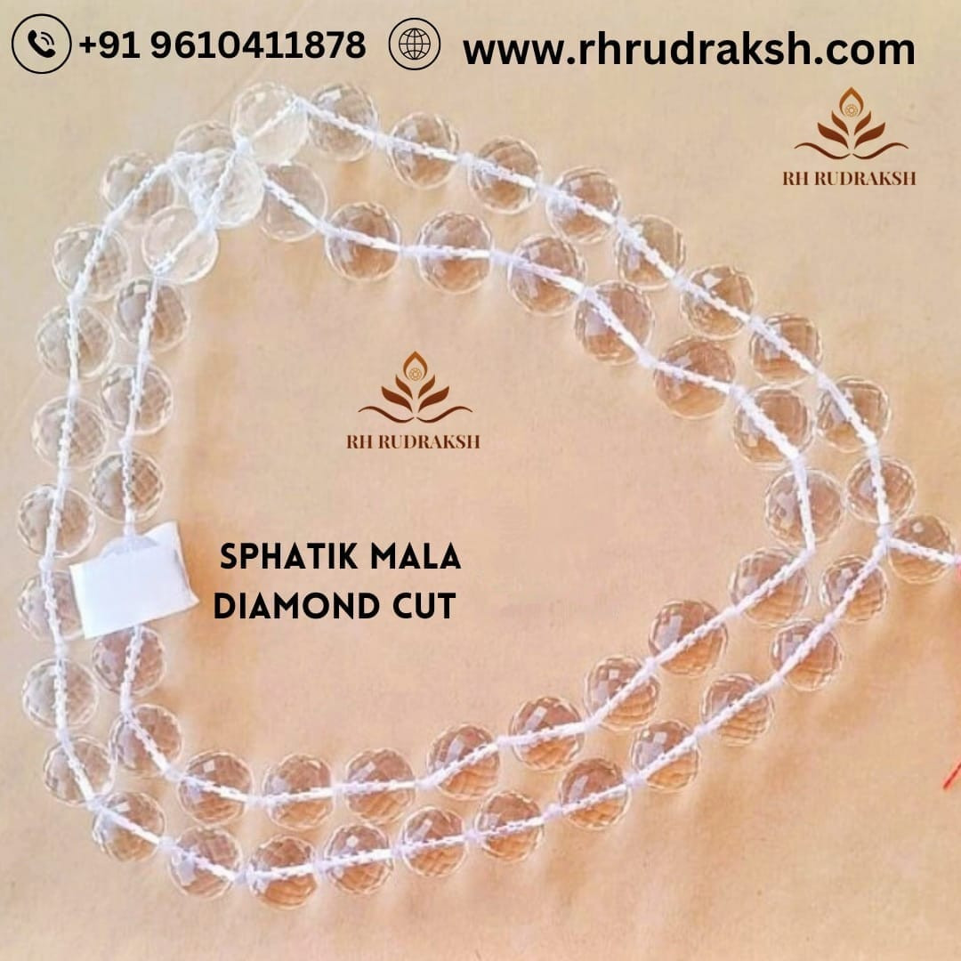 Sphatik Mala Round Beads- Diamond Cut - Approx 1500 MM - 541 Beads Super Fine Quality