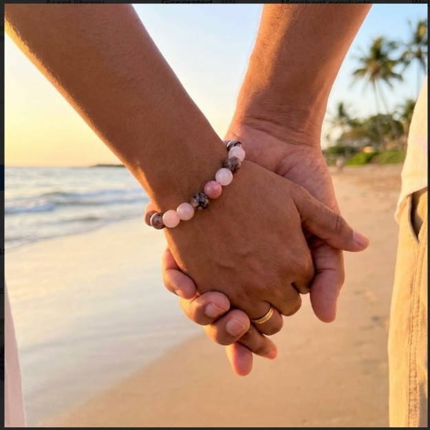 Combination of - Rosequartz Rhodonite  Rhodocorsite Stone Bracelet
