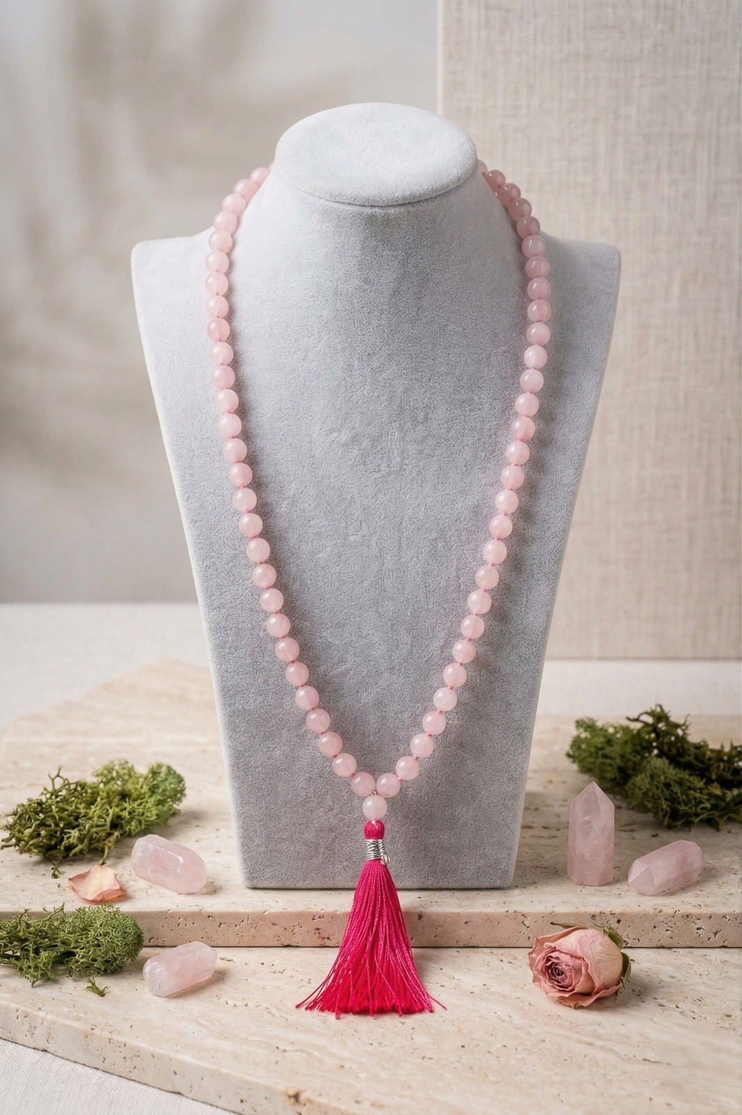 Rose Quartz Stone Mala